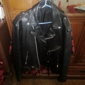 Mens leather jacket black 3xl